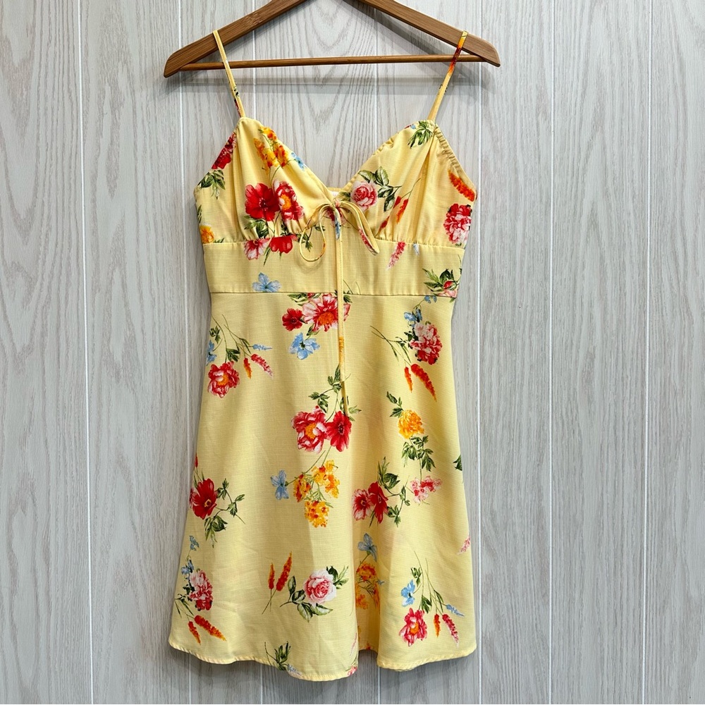 Floral Yellow Mini Dress
